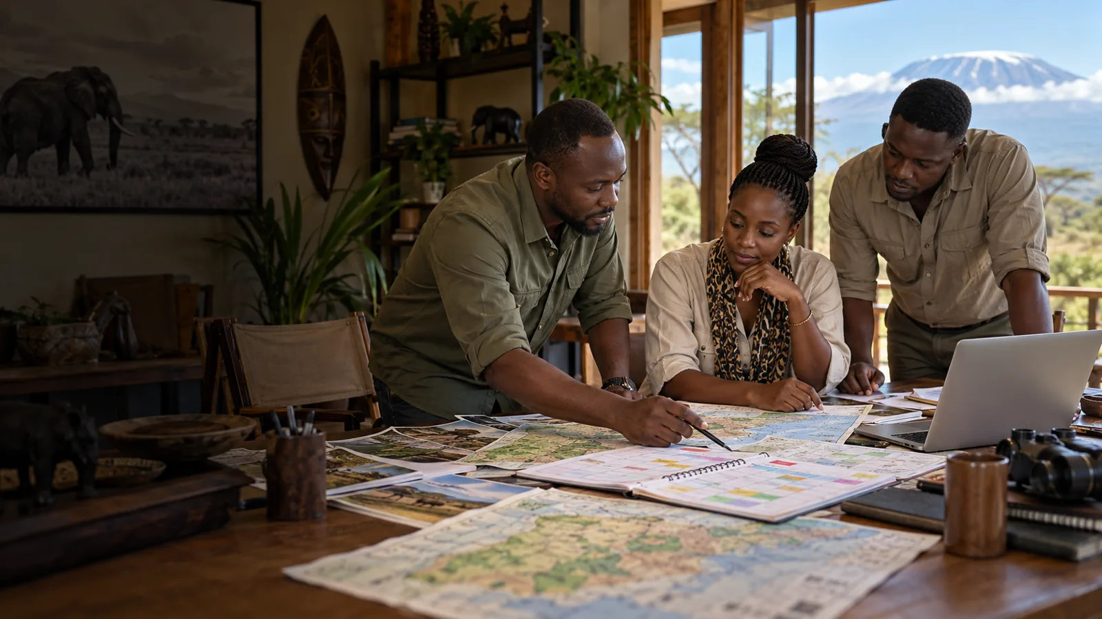 Illustrative team planning business workflows